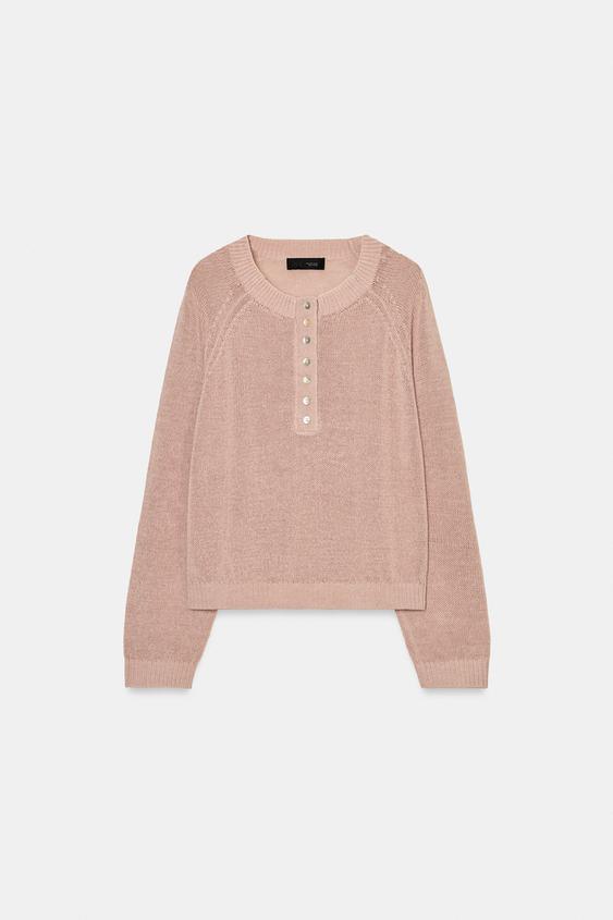 Pull en maille à boutons
