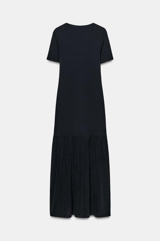 Robe longue en maille contrastée