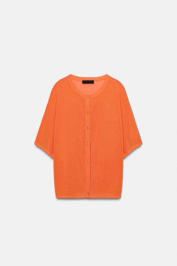 Veste en maille à manches courtes