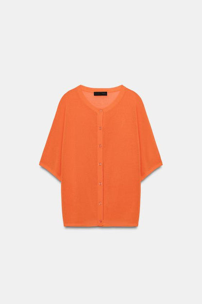 Veste en maille à manches courtes