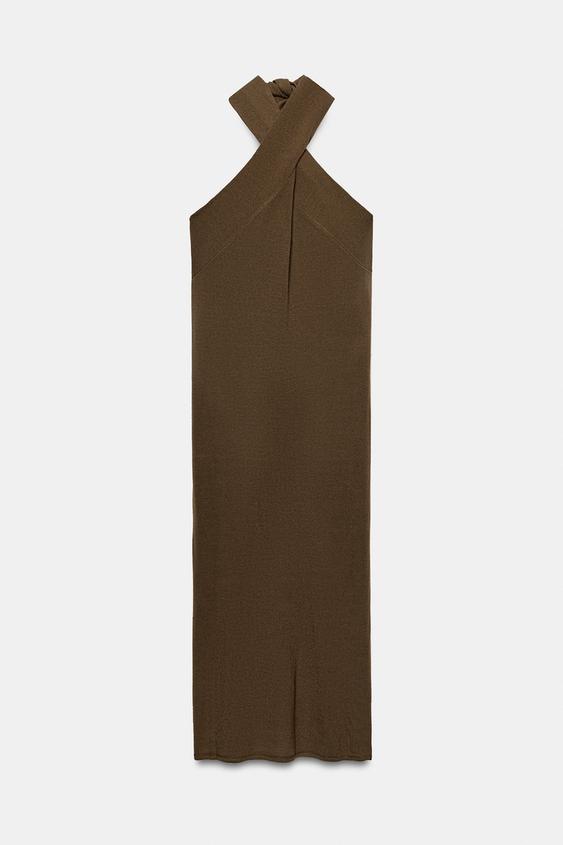 Robe midi dos-nu en maille