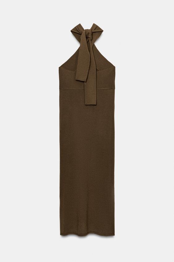 Robe midi dos-nu en maille