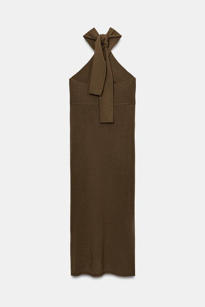 Robe midi dos-nu en maille