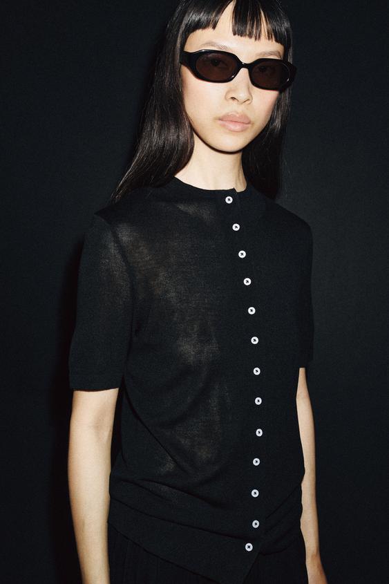 Veste en maille à manches courtes