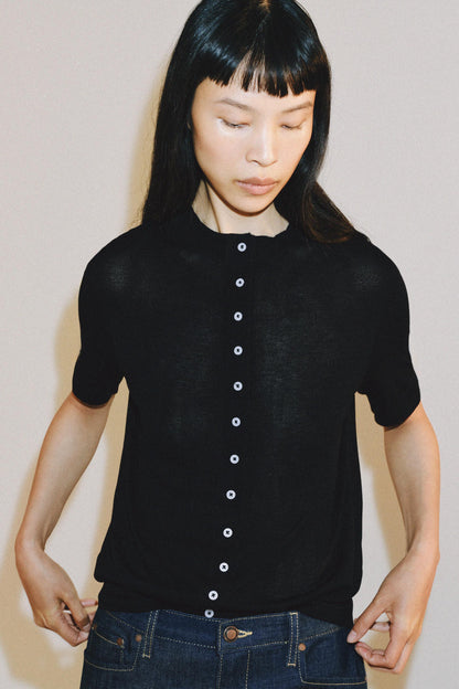 Veste en maille à manches courtes