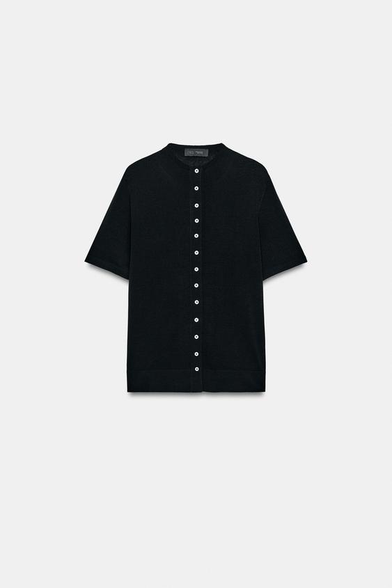 Veste en maille à manches courtes