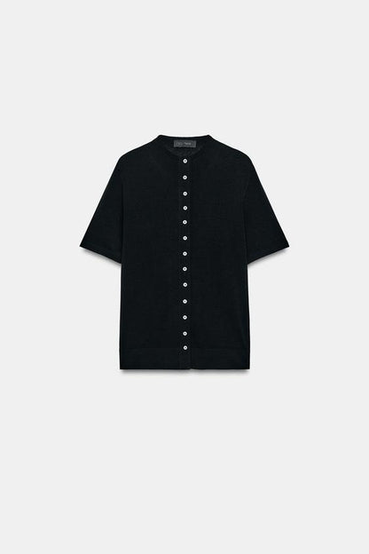 Veste en maille à manches courtes