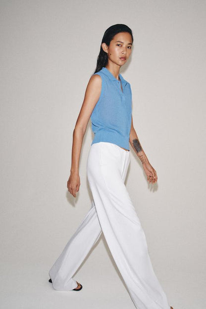 Polo en maille sans manches