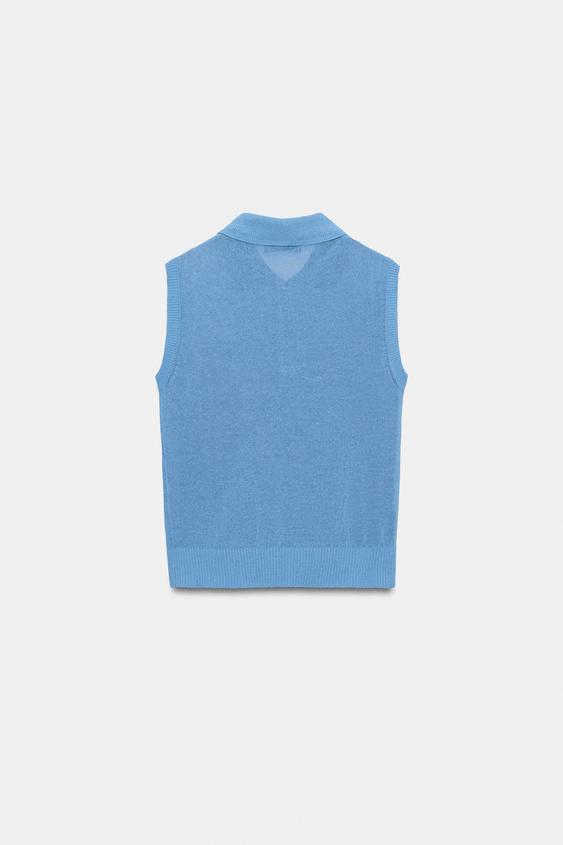 Polo en maille sans manches