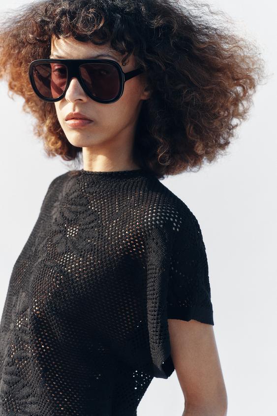 Top en maille pointelle