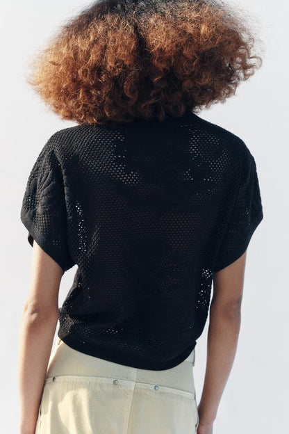 Top en maille pointelle