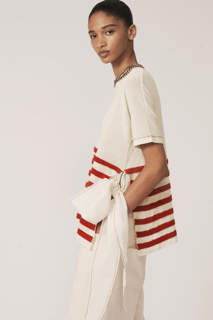 Top en maille rayée asymétrique The Item Zara Woman