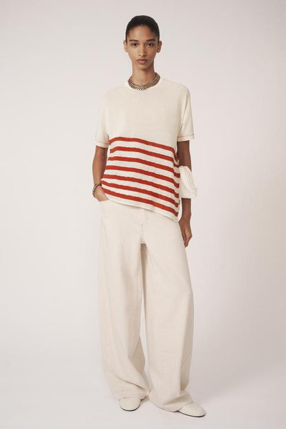 Top en maille rayée asymétrique The Item Zara Woman