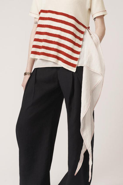 Top en maille rayée asymétrique The Item Zara Woman