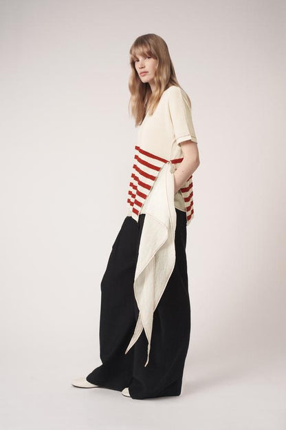 Top en maille rayée asymétrique The Item Zara Woman
