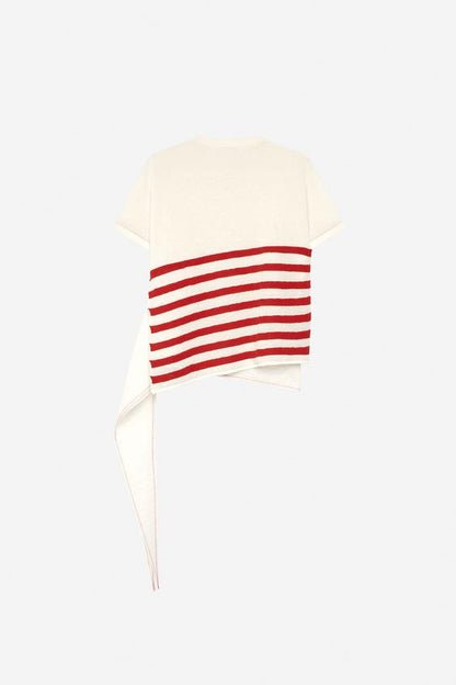 Top en maille rayée asymétrique The Item Zara Woman