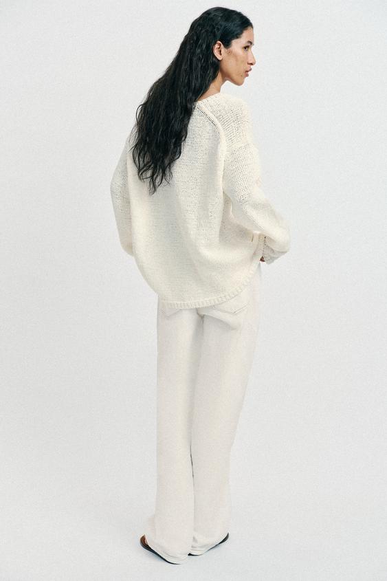 Pull en maille à décolleté en V