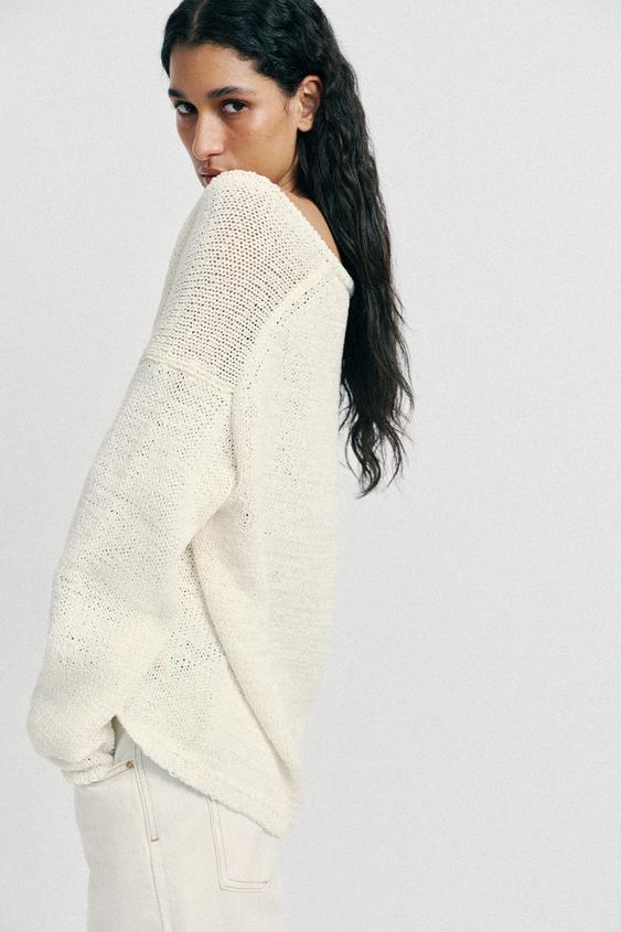 Pull en maille à décolleté en V