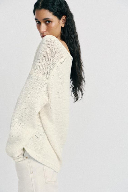 Pull en maille à décolleté en V