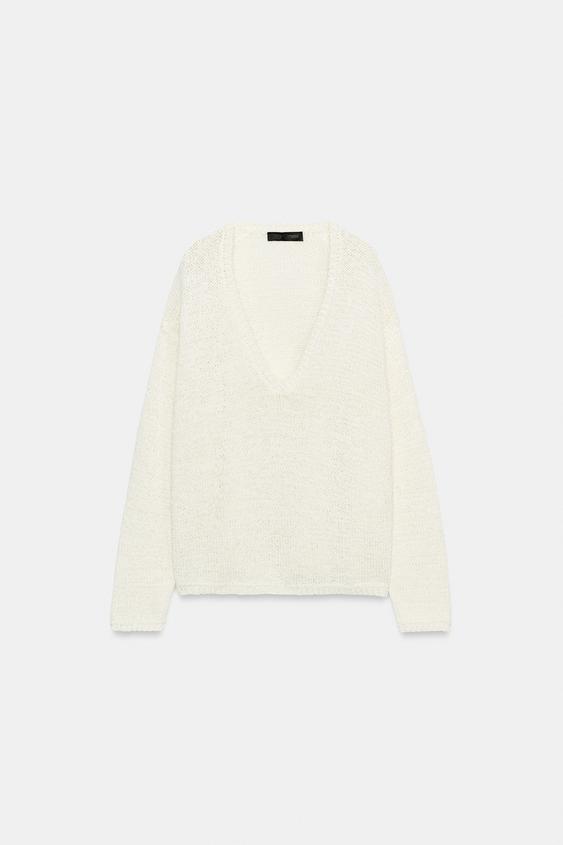 Pull en maille à décolleté en V