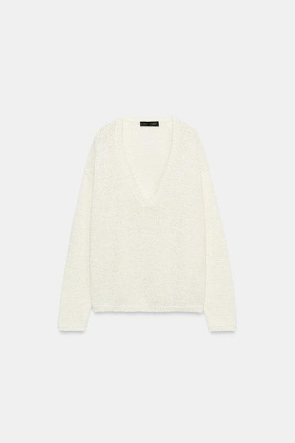 Pull en maille à décolleté en V