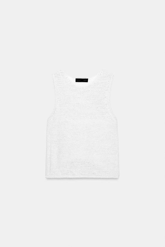 Top en maille sans manches