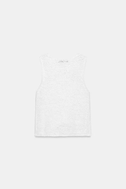Top en maille sans manches
