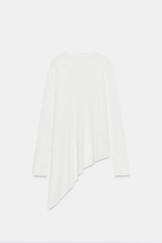 Pull long en maille asymétrique