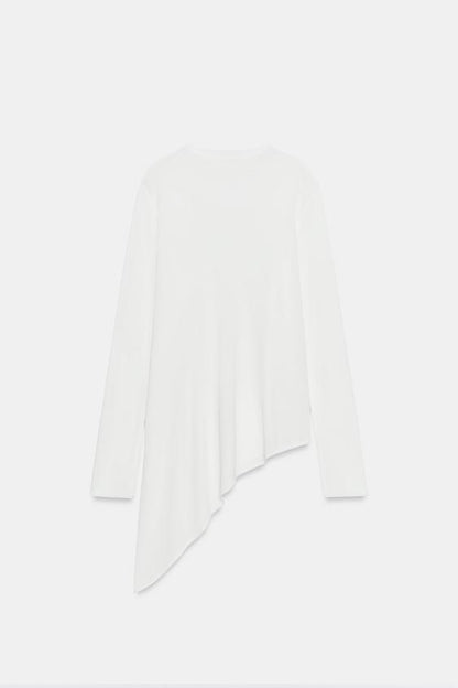Pull long en maille asymétrique