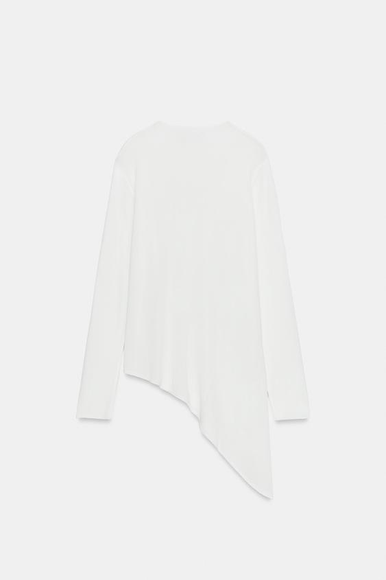 Pull long en maille asymétrique