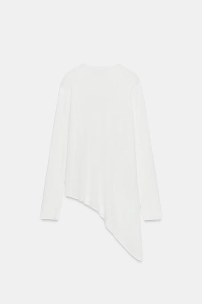 Pull long en maille asymétrique