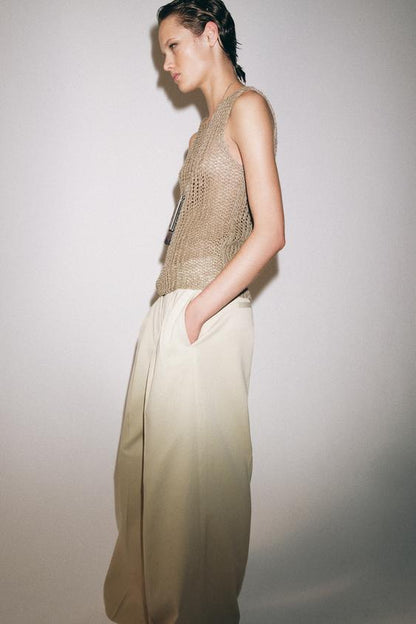 Top en maille ajourée 100 % lin