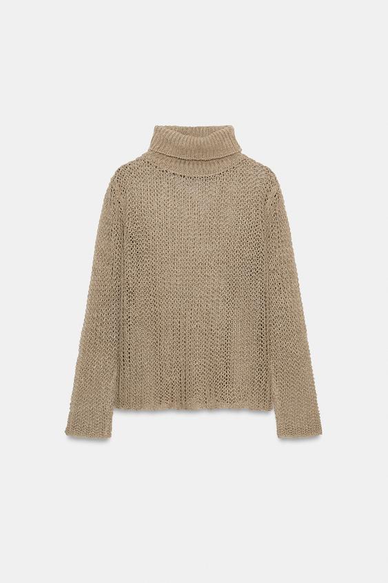 Pull en maille ajourée 100 % lin