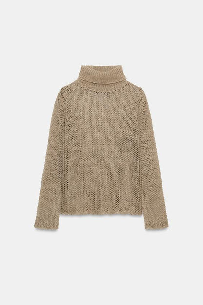 Pull en maille ajourée 100 % lin