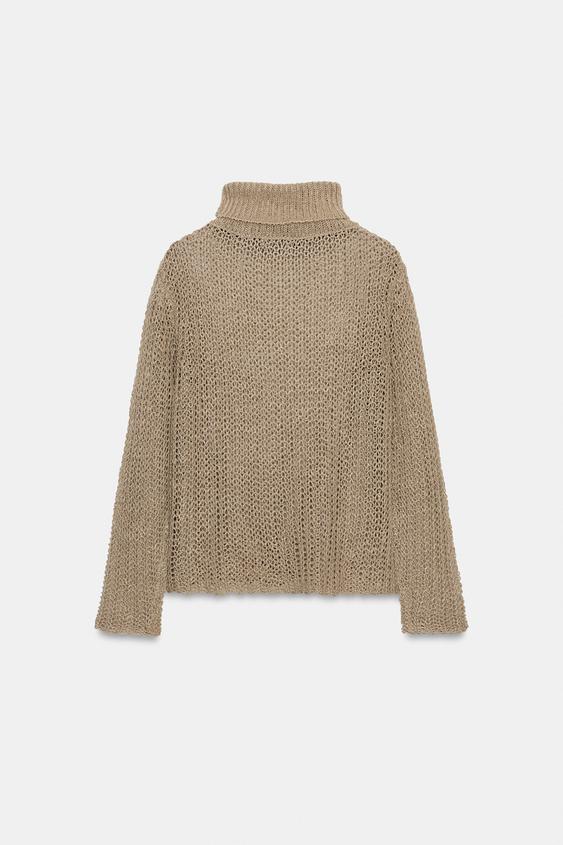 Pull en maille ajourée 100 % lin
