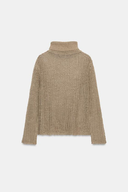 Pull en maille ajourée 100 % lin