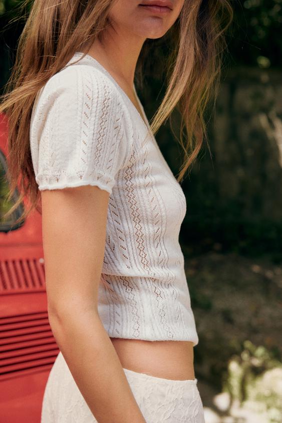 Top en maille pointelle