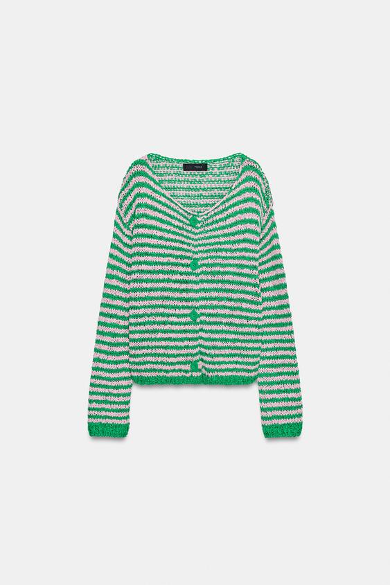 Veste en maille à rayures