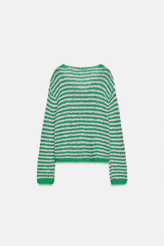 Veste en maille à rayures