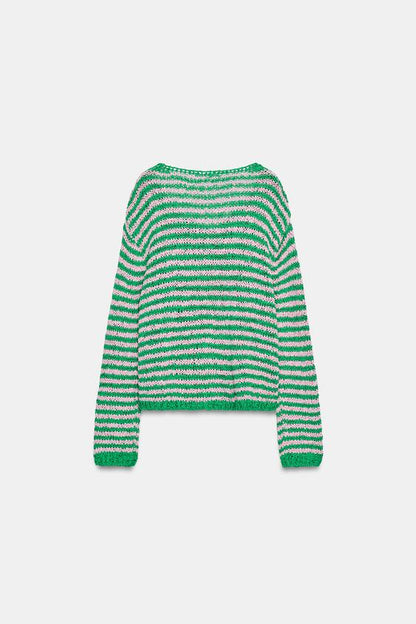 Veste en maille à rayures