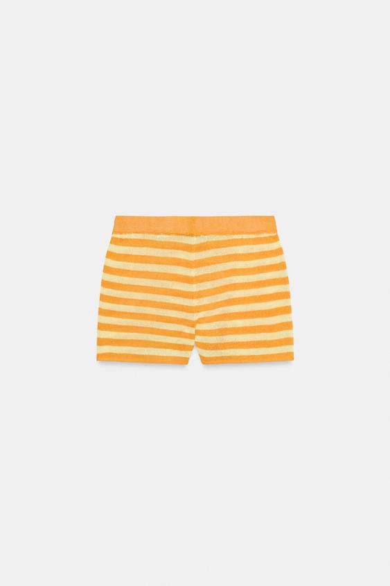 Short en maille rayée