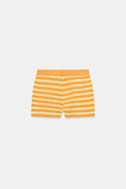 Short en maille rayée