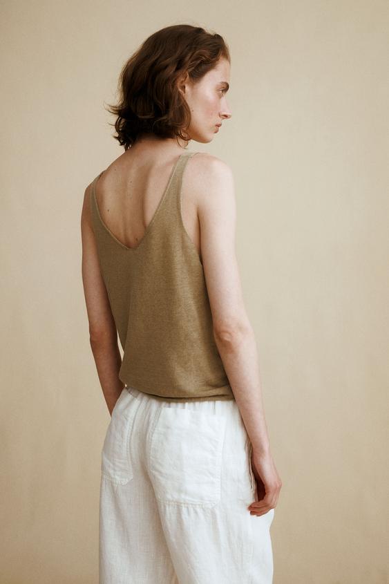 Top en maille à bretelles Caramel London x Zara