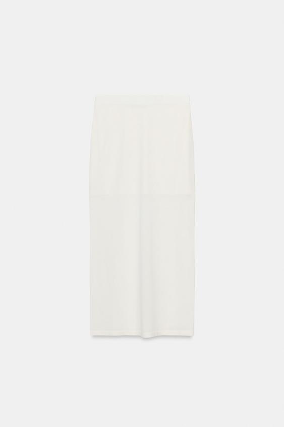 Jupe midi en maille fine