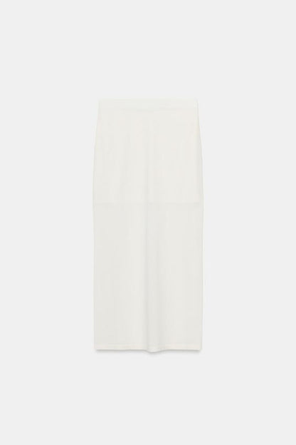 Jupe midi en maille fine