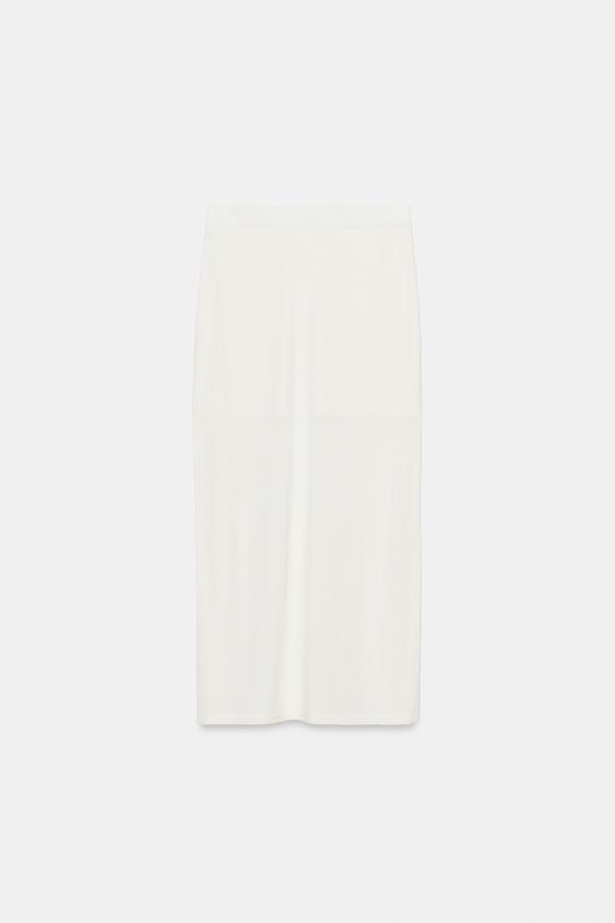 Jupe midi en maille fine