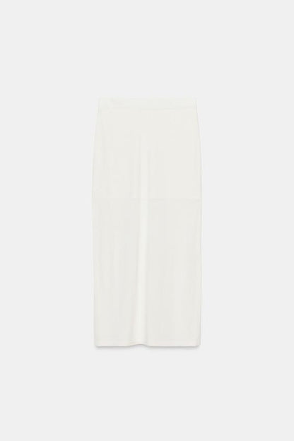 Jupe midi en maille fine