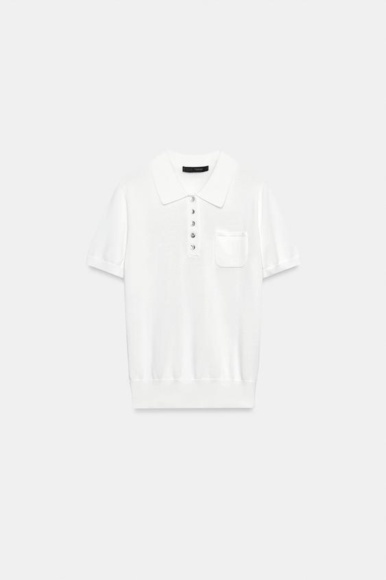 Polo en maille à manches courtes