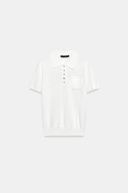 Polo en maille à manches courtes
