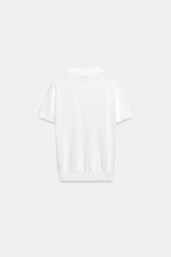 Polo en maille à manches courtes